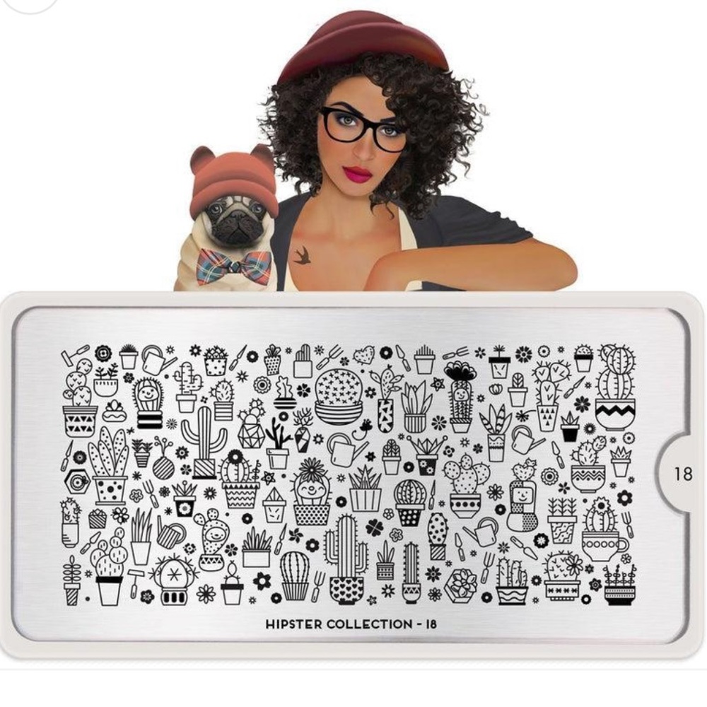 MoYou London nail art stamping plate Hipster 18 NWOT